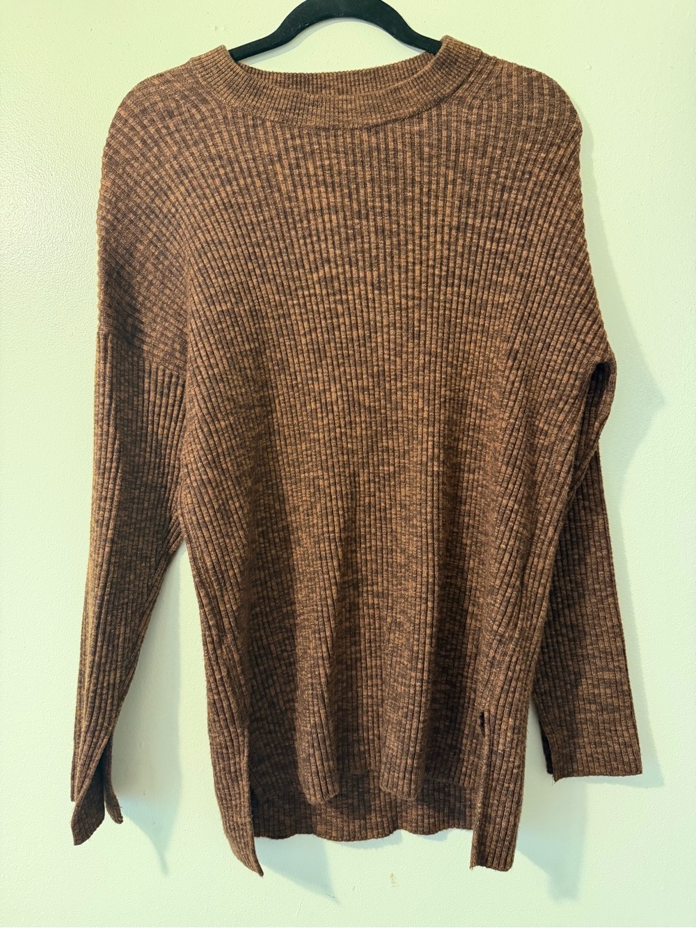 Abercrombie & Fitch Brown Ribbed Crew Neck Sweater